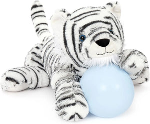 22" White Plush Tiger Toy – Giant Stuffed Animal for Kids - prinstyle