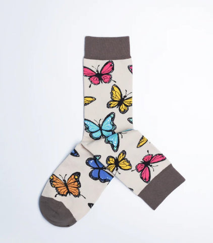 Women's Bunches of Butterflies Crew Socks - Womens Day Socks