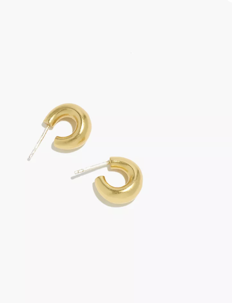 chubby little post hoop earrings- 18k finish