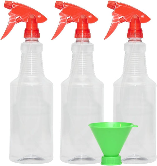 Pack of 3-16 Oz Empty Plastic Spray Bottles - Attractive Vibrant Colors -  Multi Purpose Use Durable Random color BPA Free Material (16.9  OZ(500ML)3bottles) 16.9 Ounce (Pack of 3)