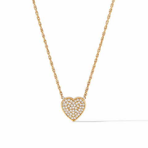 JULIE VOS HEART PAVE Delicate Necklace