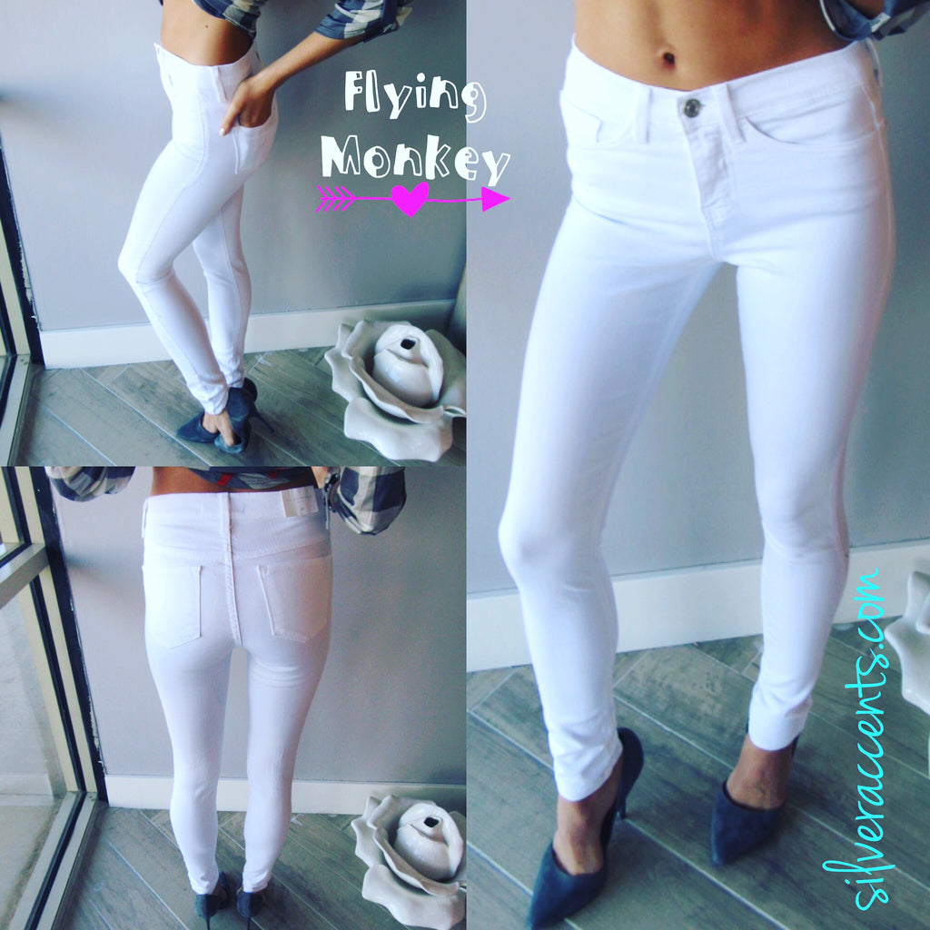 flying monkey white skinny jeans