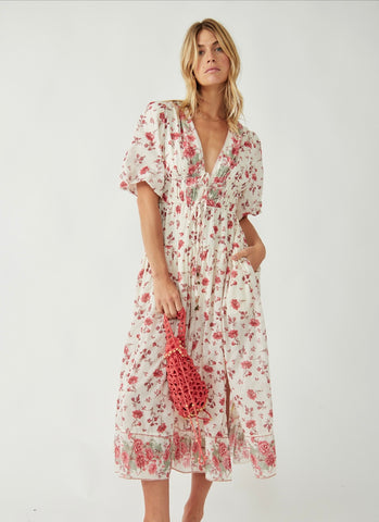 FREE PEOPLE Print LYSETTE Peasant Dress