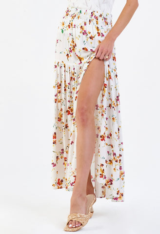 DEAR JOHN Floral MACI Side-Slit Maxi Skirt