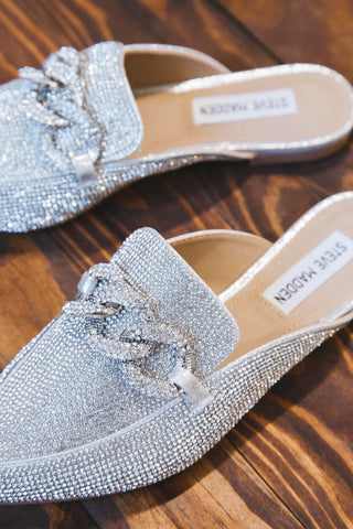 STEVE MADDEN Rhinestone FINN Mule Shoe