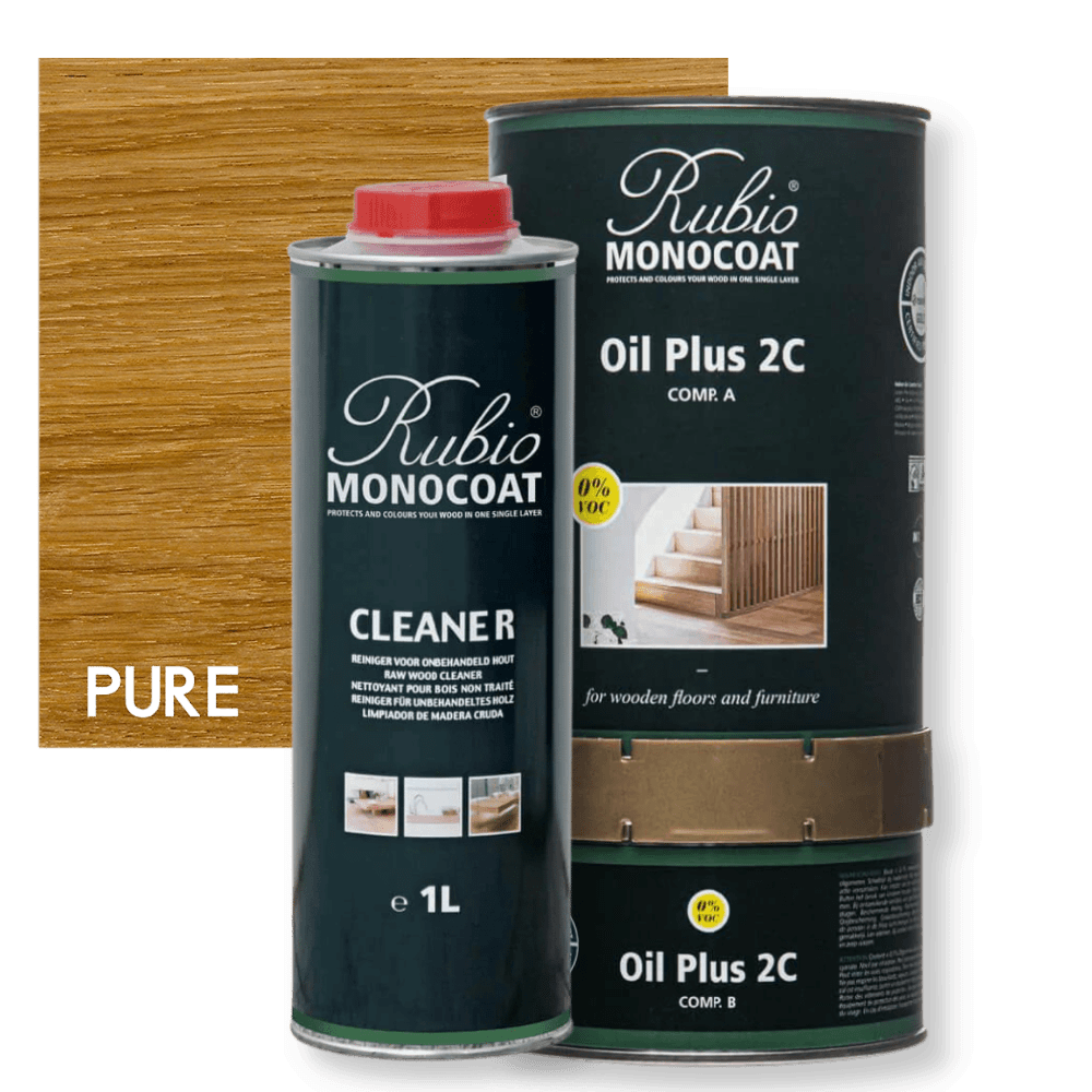 Rubio Monocoat Oil Plus 2C, Pure + Cleaner (Combo pack of 230 ml)