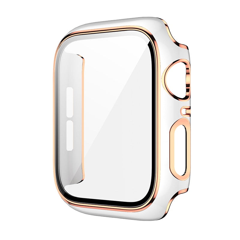 Glass + Cover For Apple Watch Case 45mm 41mm 44mm 40mm Two Color Screen Protector Bumper iWatch Series 8 7 6 SE 5 4 3 42mm 38mm