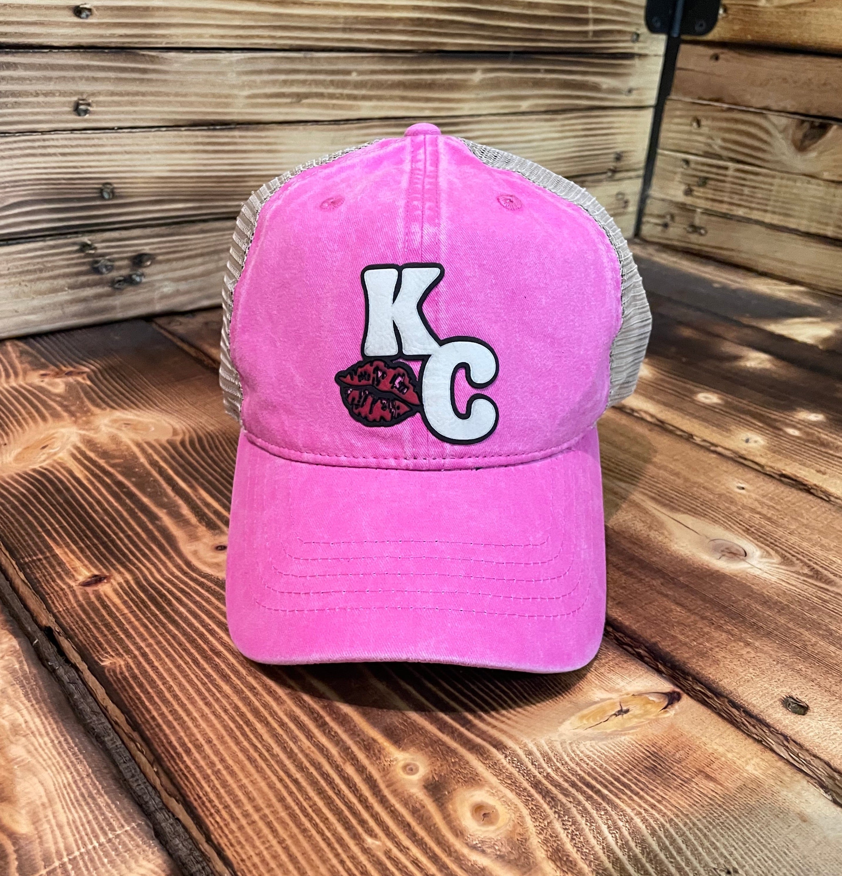 KC Kisses Pink Ponytail Hat