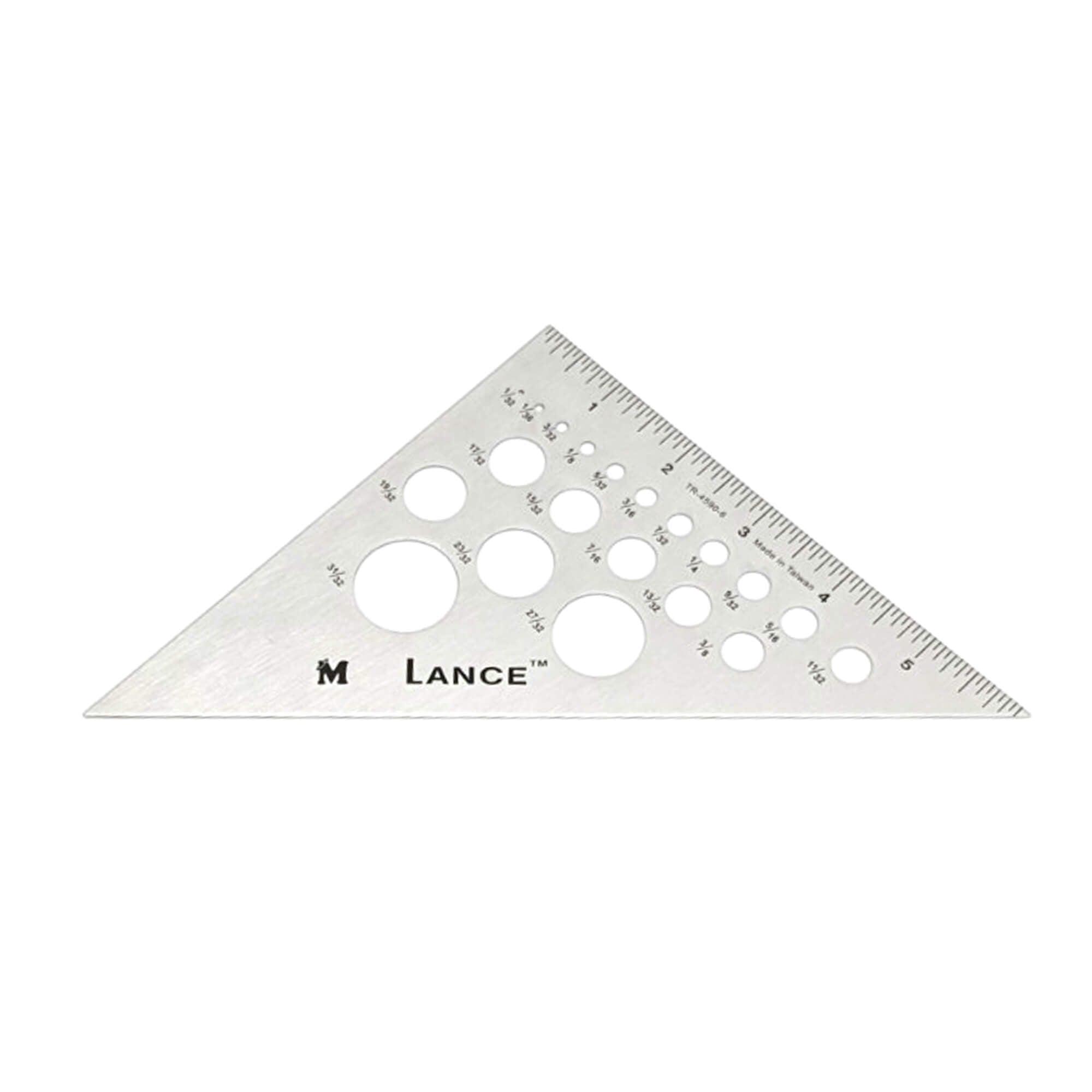 LANCE 12" TEMPLATE TRIANGLE RULER 45°/45°/90°