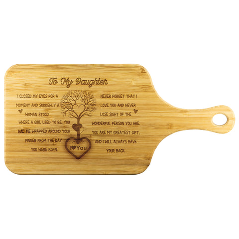 Wood Cutting Board with Handle for Daughter