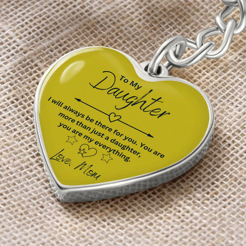 Personalized Daughter Heart Keychain from Mom