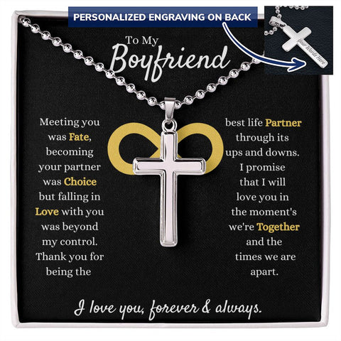 Personalized Gorgeous Cross Necklace for 25th Birthday