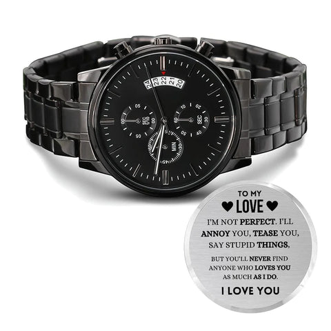 Black Chronograph Watch for guy
