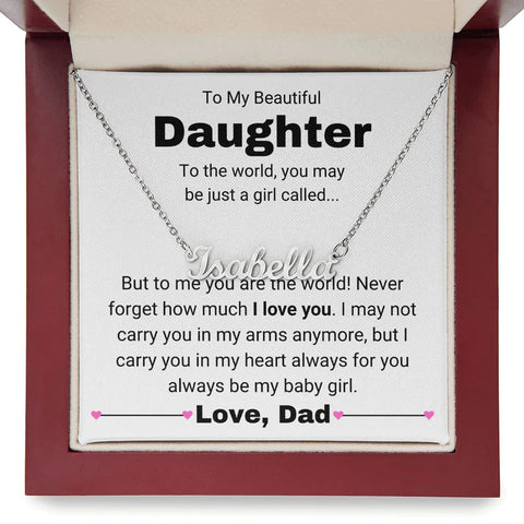 Personalized Daughter Name Necklace from Dad