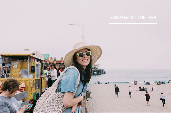 Model in Scha Summertime brim hat at the Pier