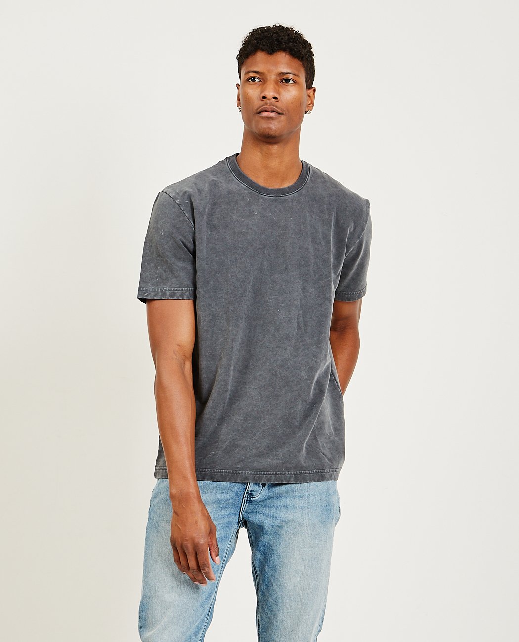 Classic Essential French Terry Tee Washed Black