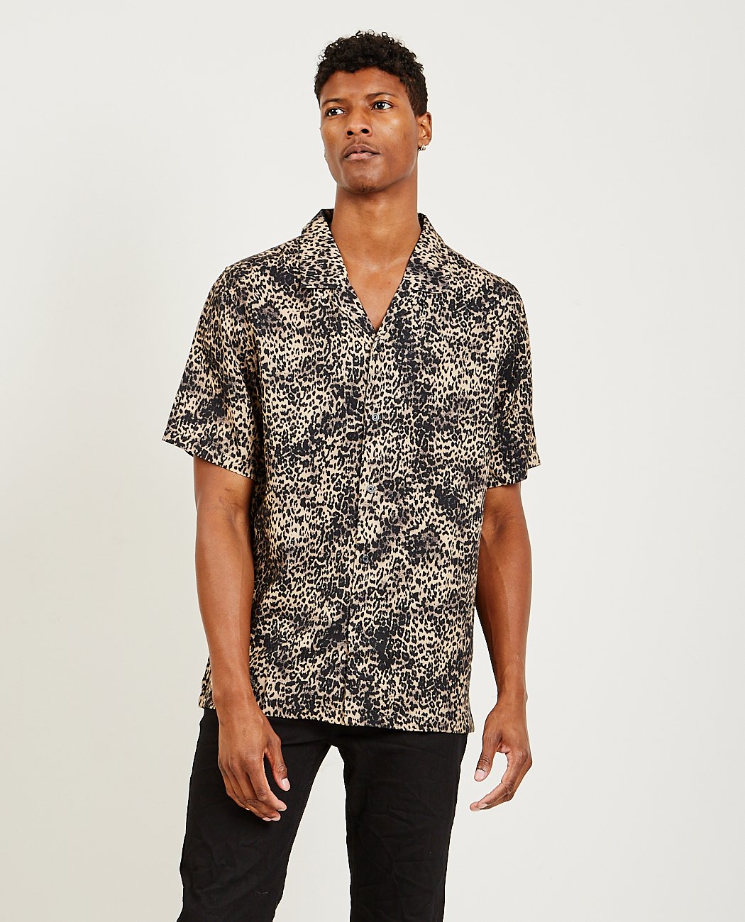 Jungle Resort Shirt Brown Leopard