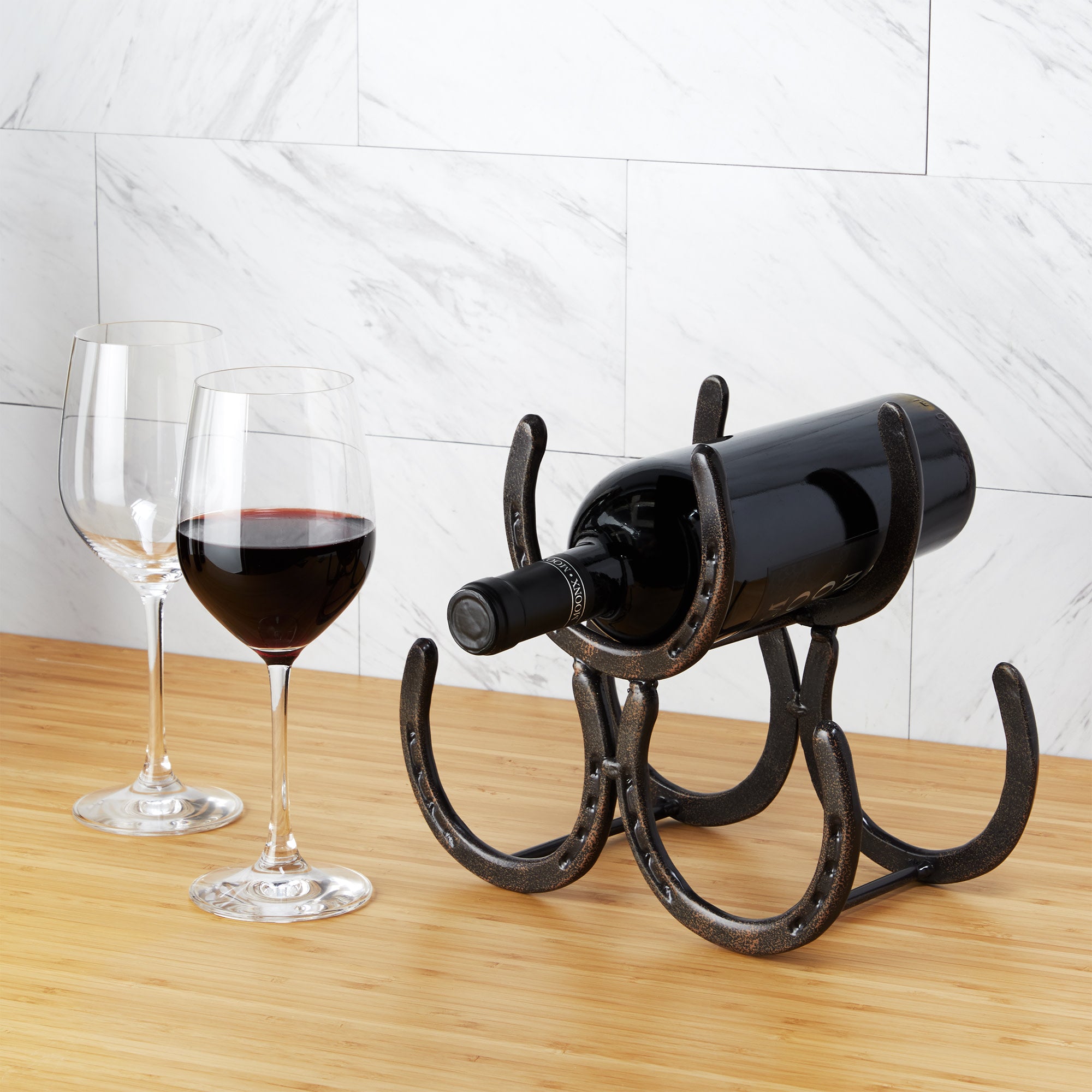 Horseshoe 3 Bottle Metal Wine Rack - Foster  Rye product image