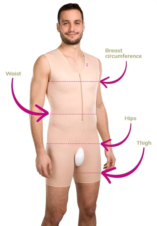 Men's Post Surgical Compression Bodysuit - MGmm LIPOELASTIC®
