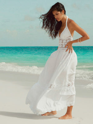 white halter summer dress