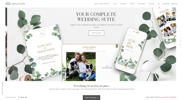 Appy Couple - Interactive Wedding Website and App - www.appycouple.com