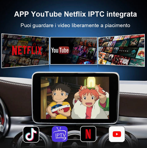 | APPLE CARPLAY ANDROID AUTO | TELECAMERA POSTERIORE | NAVIGATORE GPS USB DAB+ WIFI 4G | CARTABLET AUTORADIO 2DIN STEREO  AI BOX SCATOLETTA MAGICA WIRELESS CARPLAY WIRELESS ANDROID AUTO