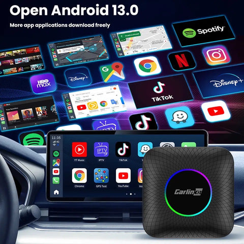 | APPLE CARPLAY ANDROID AUTO | TELECAMERA POSTERIORE | NAVIGATORE GPS USB DAB+ WIFI 4G | CARTABLET AUTORADIO 2DIN STEREO  AI BOX SCATOLETTA MAGICA WIRELESS CARPLAY WIRELESS ANDROID AUTO