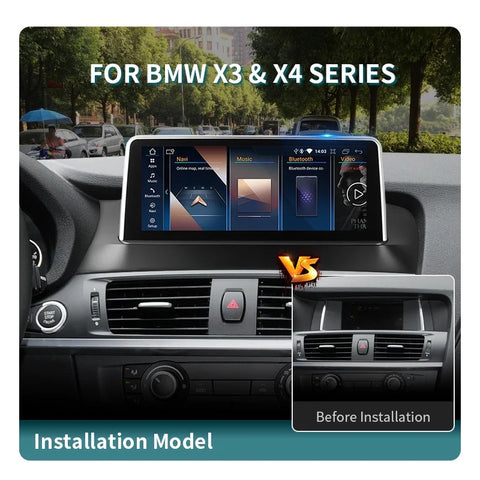 BMW X3 X4 F25 F26 | AUTORADIO APPLE CARPLAY ANDROID AUTO | TELECAMERA POSTERIORE | CAR TABLET  NAVIGATORE GPS USB DAB+ WIFI 4G | CARTABLET AUTORADIO 2DIN STEREO