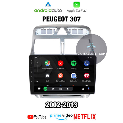 PEUGEOT 307 | AUTORADIO APPLE CARPLAY ANDROID AUTO | TELECAMERA POSTERIORE | CAR TABLET  NAVIGATORE GPS USB DAB+ WIFI 4G | CARTABLET AUTORADIO 2DIN STEREO