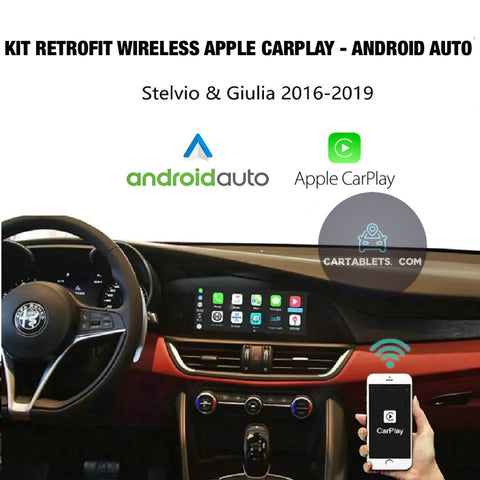 KIT RETROFIT APPLE CARPLAY WIRELESS ANDROID AUTO ALFA ROMEO STELVIO ALFA ROMEO GIULIA 2016-2019 HDMI GPS USB