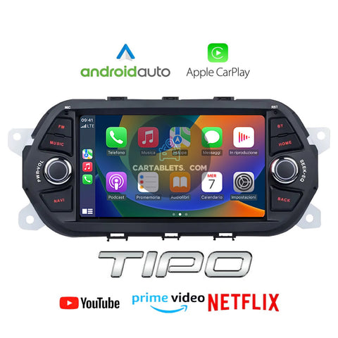 FIAT TIPO 2014-2018| APPLE CARPLAY ANDROID AUTO | TELECAMERA POSTERIORE | NAVIGATORE GPS USB DAB+ WIFI 4G | CARTABLET AUTORADIO 2DIN STEREO HARDSTONE