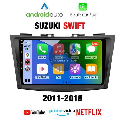 SUZUKI SWIFT 2011-2018 | AUTORADIO APPLE CARPLAY ANDROID AUTO | TELECAMERA POSTERIORE | CAR TABLET  NAVIGATORE GPS USB DAB+ WIFI 4G | CARTABLET AUTORADIO 2DIN STEREO
