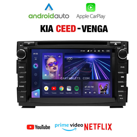 KIA CEED VENGA | AUTORADIO APPLE CARPLAY ANDROID AUTO | TELECAMERA POSTERIORE | CAR TABLET  NAVIGATORE GPS USB DAB+ WIFI 4G | CARTABLET AUTORADIO 2DIN STEREO