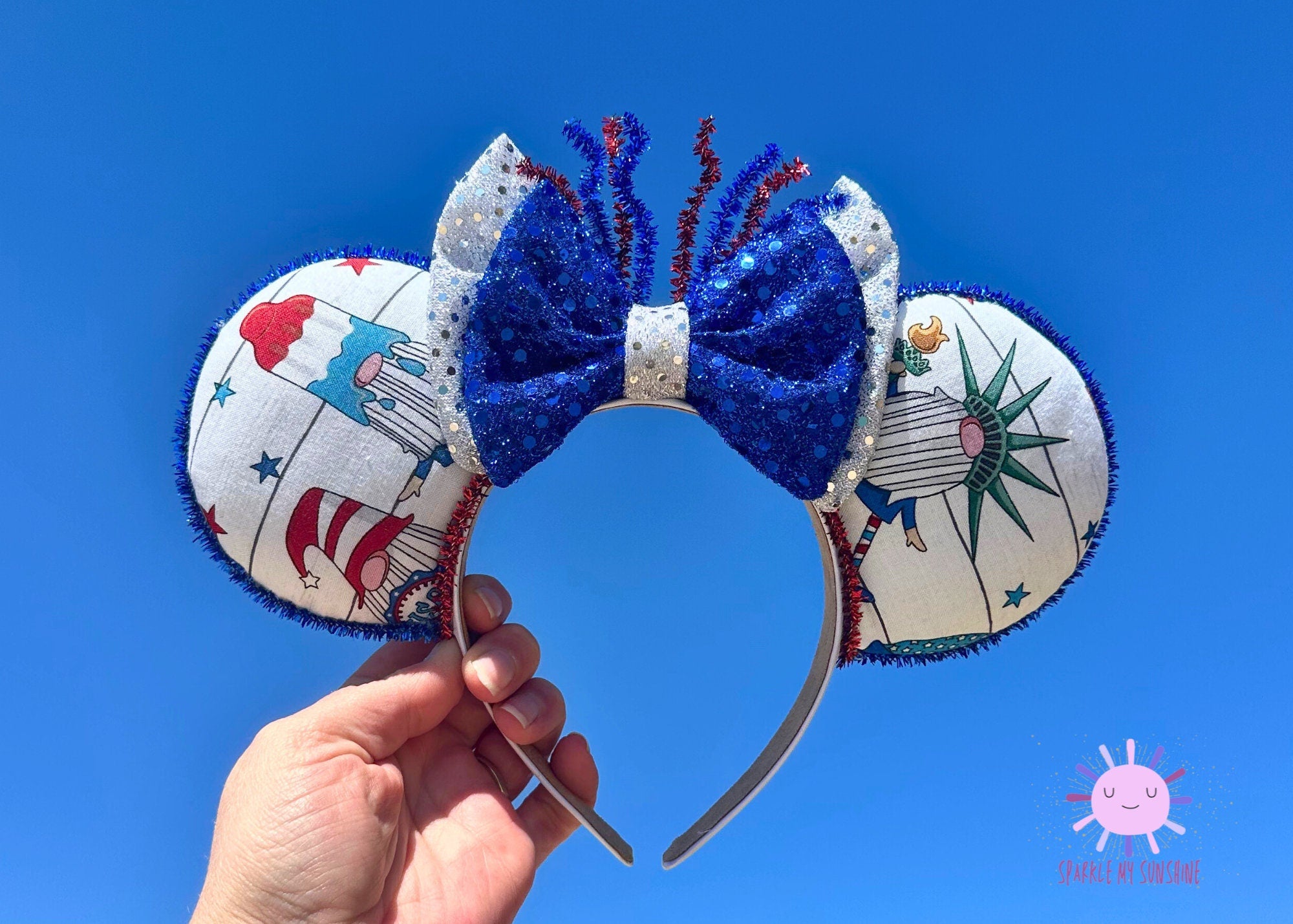 4th of July Patriotic Fireworks Light Up Mouse Ears