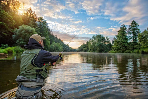 Outdoor fishing in river