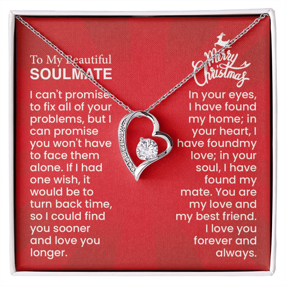 Forever Love Necklace | Heartfelt Message for Your Soulmate - Timeless Gift with Love, Home, and Mate Sentiments