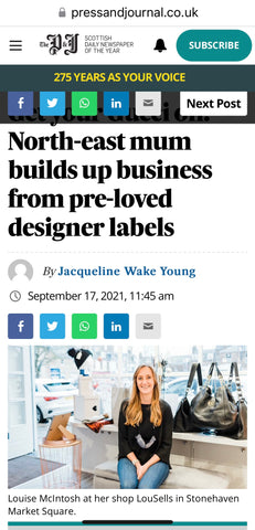press and journal, preloved labels article, LouSells