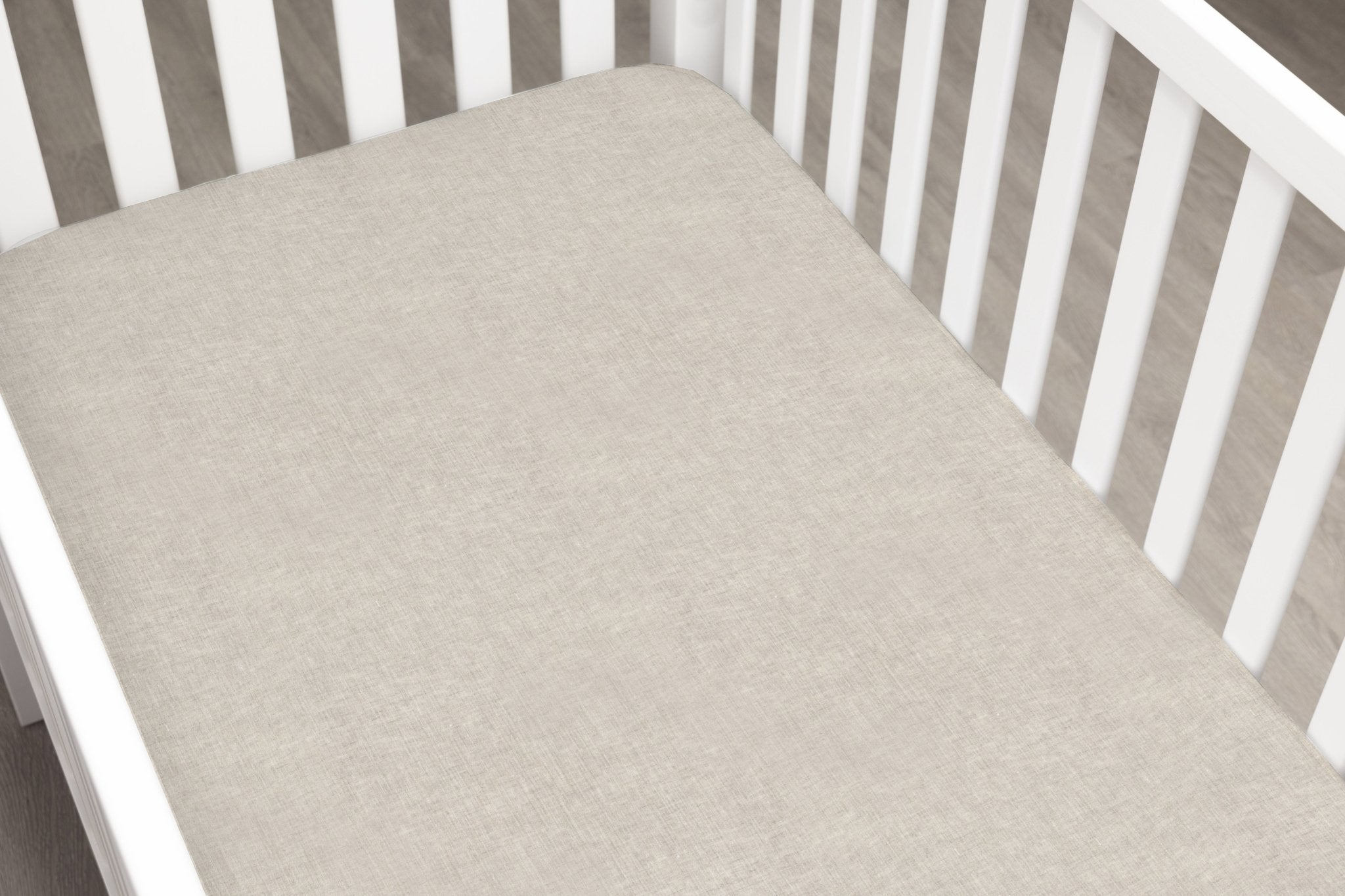 Oatmeal Linen Crib Sheet