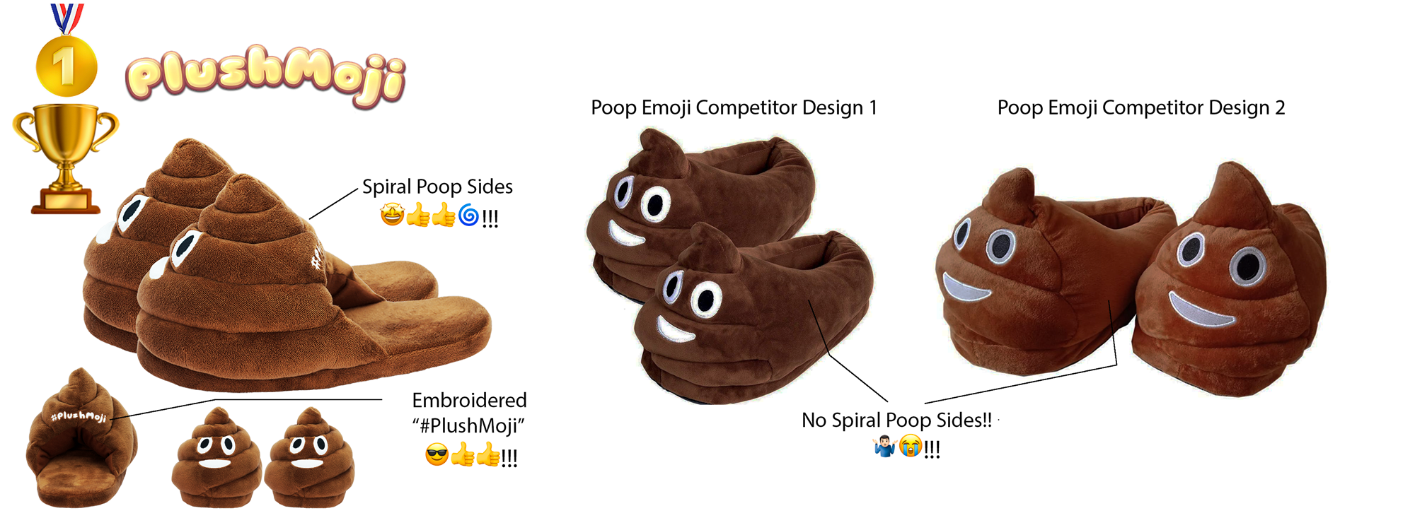 kids poop emoji slippers