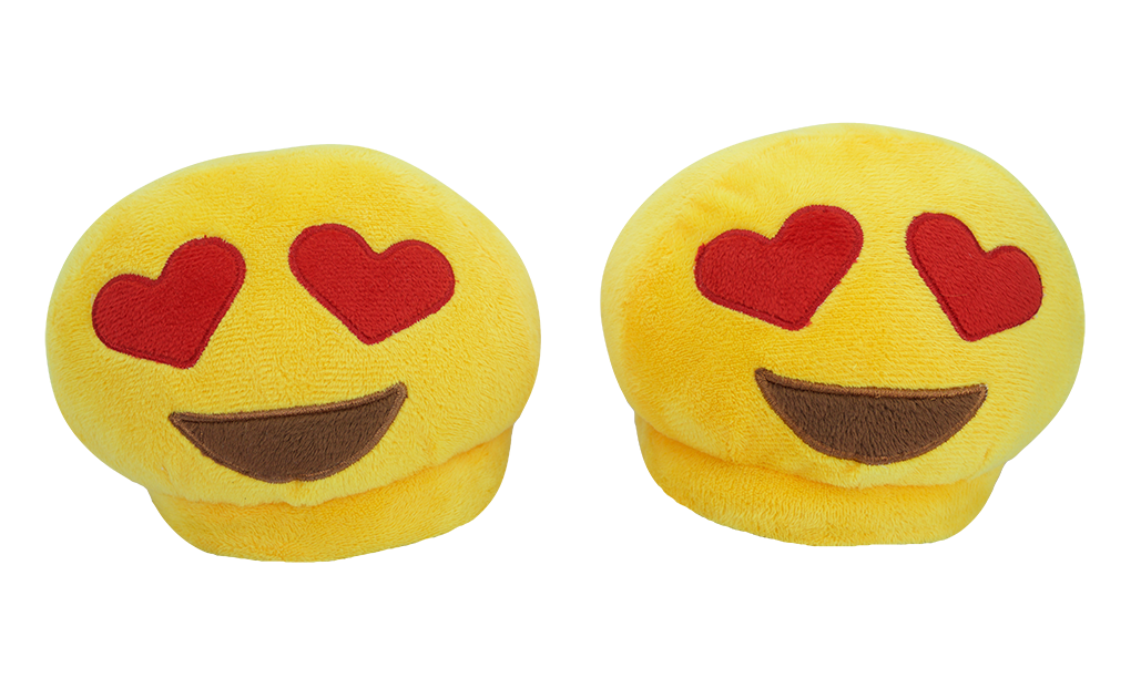 Billedhugger Plantation kutter PlushMoji® Emoji Slippers - Smiling Face With Heart Eyes | PlushMoji®