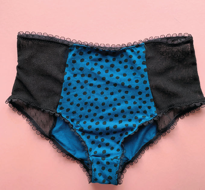 Cotton and light mesh briefs - lingerie making