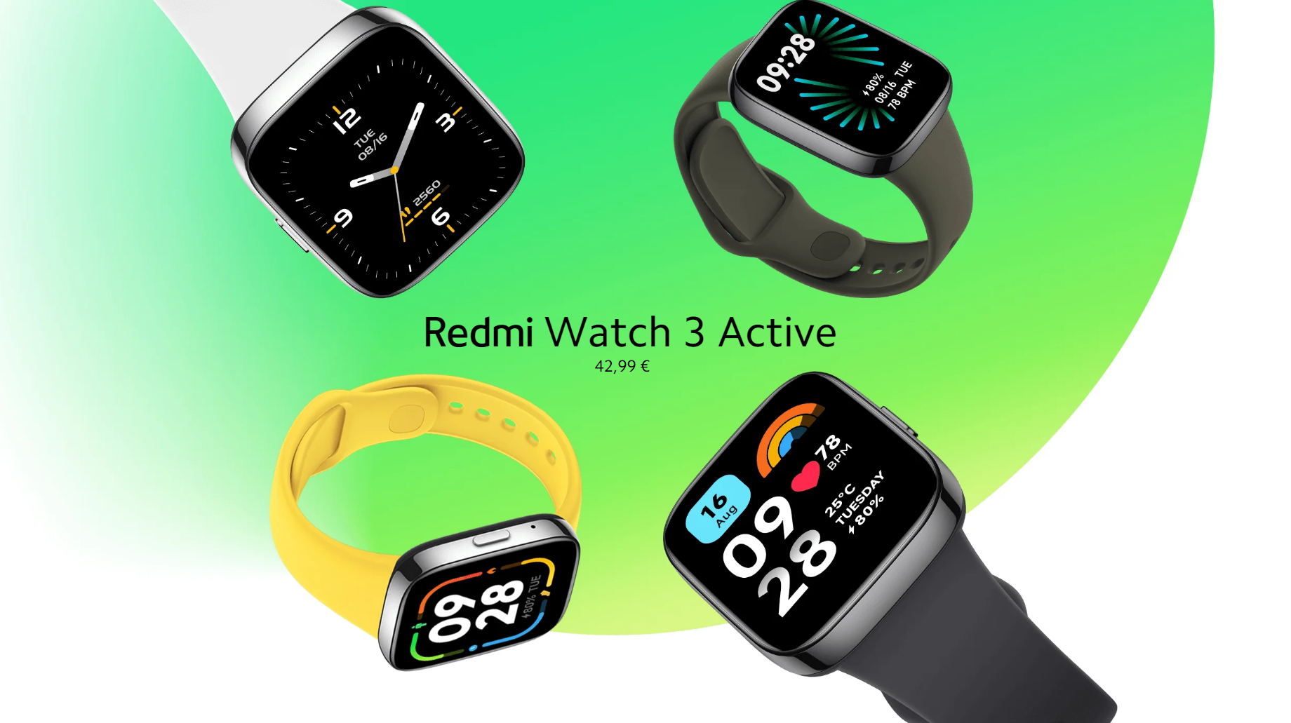 Correa Compatible Con Redmi Watch 3 Active Verde Limon