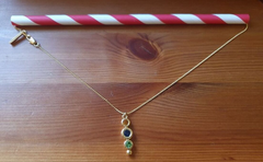Necklace threaded through drinking straw to prevent tangling