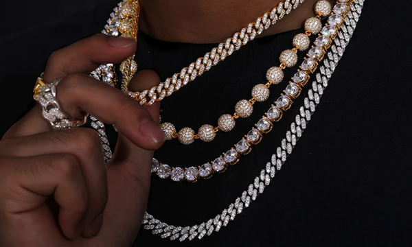 Beads Chain and Cuban Chain Stacked
