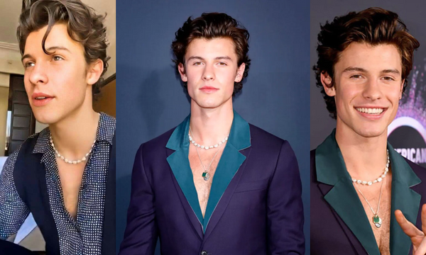 Shawn Mendes Wearing Pearls