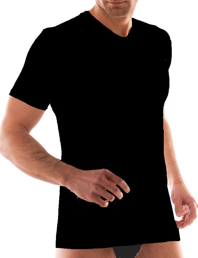 T-Shirt scollo V manica corta uomo, cotone elasticizzato – Liabel