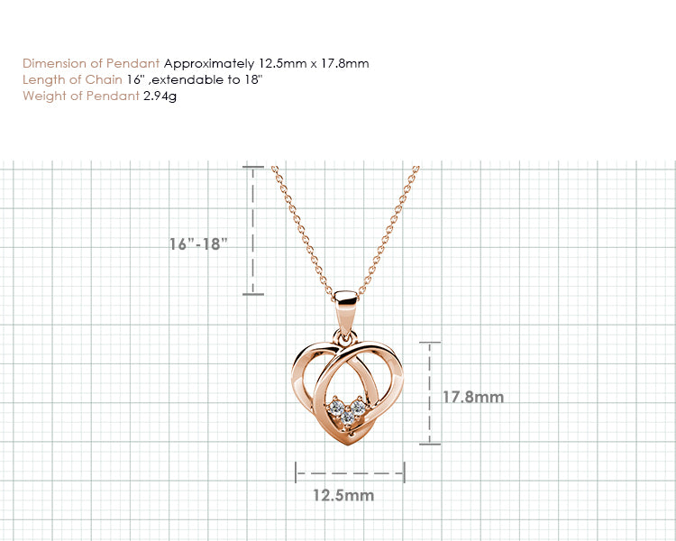 Crystal  Open Heart Pendant Necklace