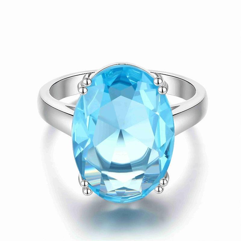 Sky Blue Sapphire Blue Elegant Wedding Rings For Women