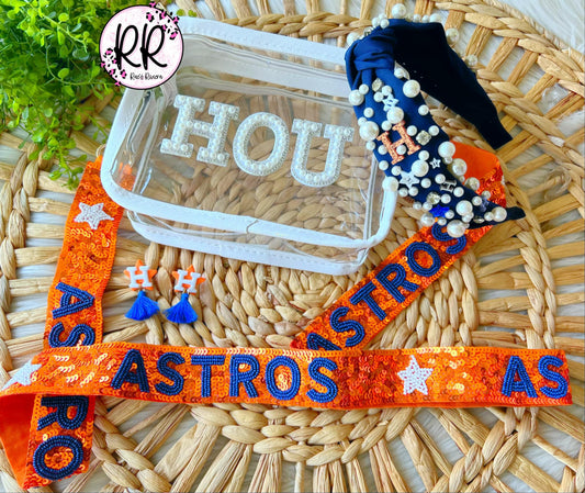 Beaded Astros Purse Strap — Two Tequila Sisters