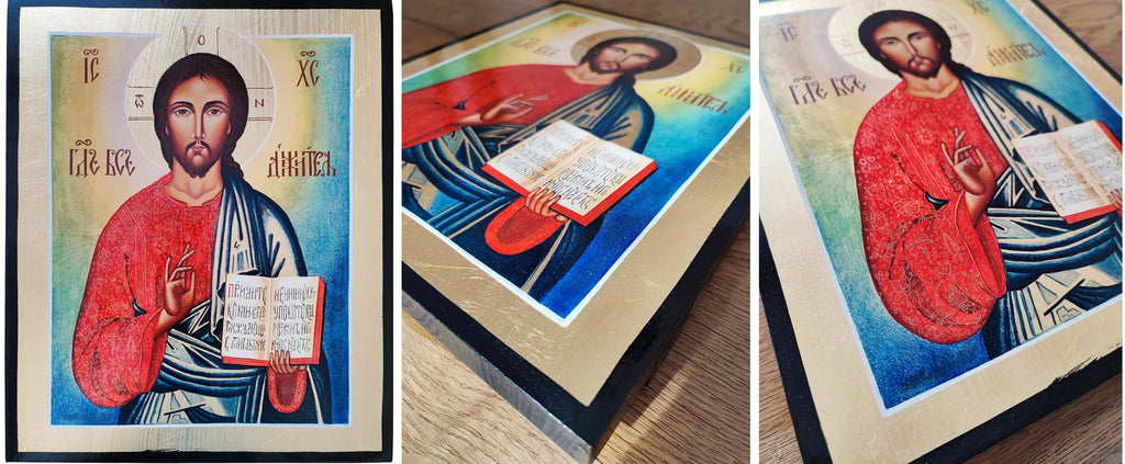 Hand Painted Icon of Christ Pantocrator